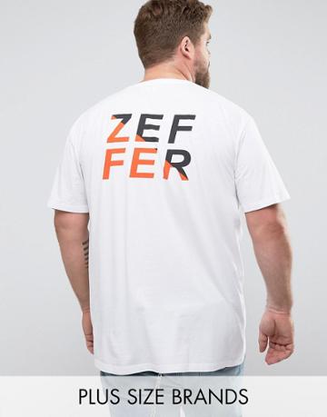 Zeffer Plus Split Back Print T-shirt - White