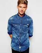 Pepe Jeans Billie Mottled Denim Shirt - Blue