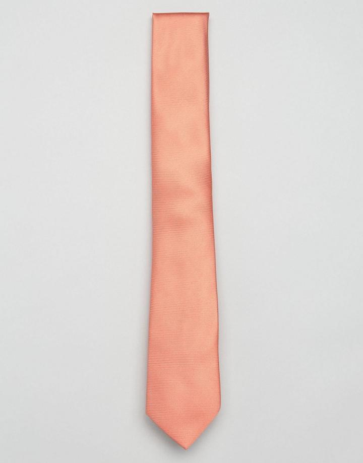 Asos Wedding Tie In Coral - Coral