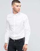Sisley Slim Fit Shirt With Contrast Buttons - White