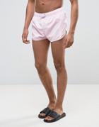 Asos Swim Shorts With Extreme Side Splits In Pastel Pink Super Short Length - Pink