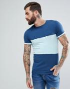 Asos Muscle Fit T-shirt With Color Block - Multi