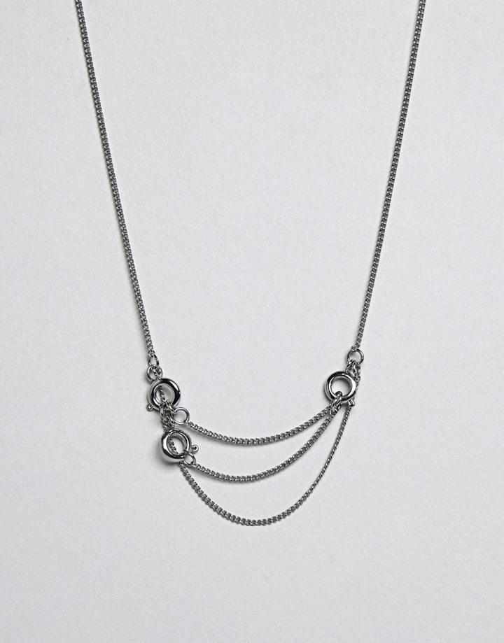 Cheap Monday Lock Necklace - Silver