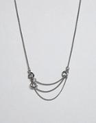 Cheap Monday Lock Necklace - Silver