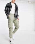 New Look Cuffed Cargo Pants In Khaki-green