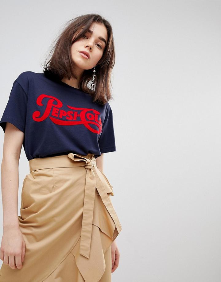 Stradivarius Pepsi Cola Tee - Navy