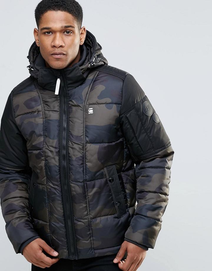 G-star Whistler Hooded Camo Jacket - Green