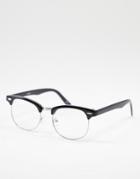 Asos Design Retro Sunglasses In Black With Bluelight Lens