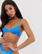 Twiin Surge Bralette Bikini Top In Electric Blue