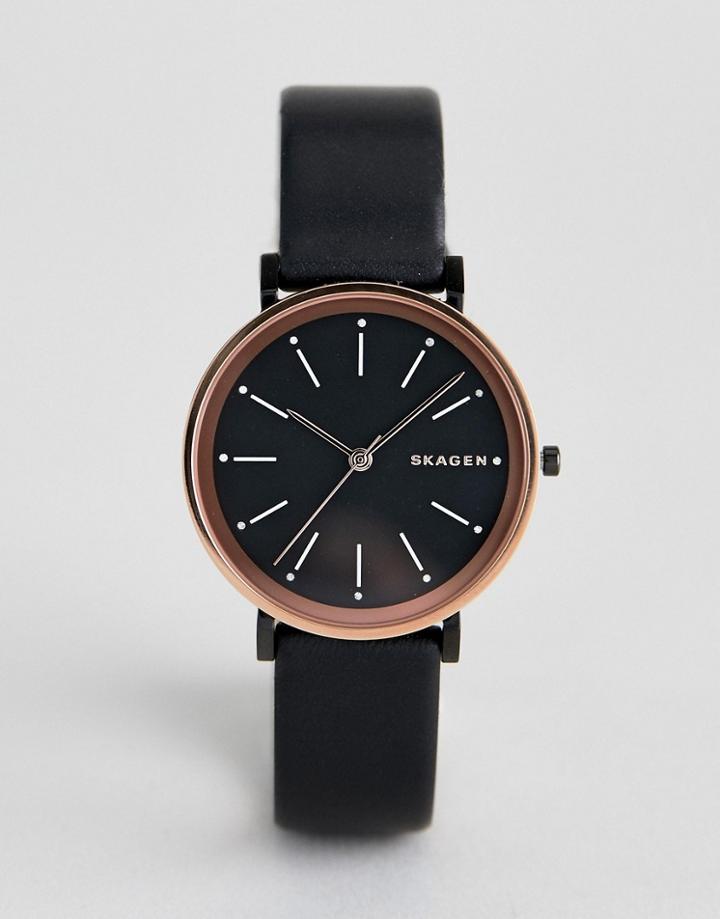 Skagen Women's Leather Watch - Black