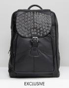 Reclaimed Vintage Studded Leather Backpack In Black - Black