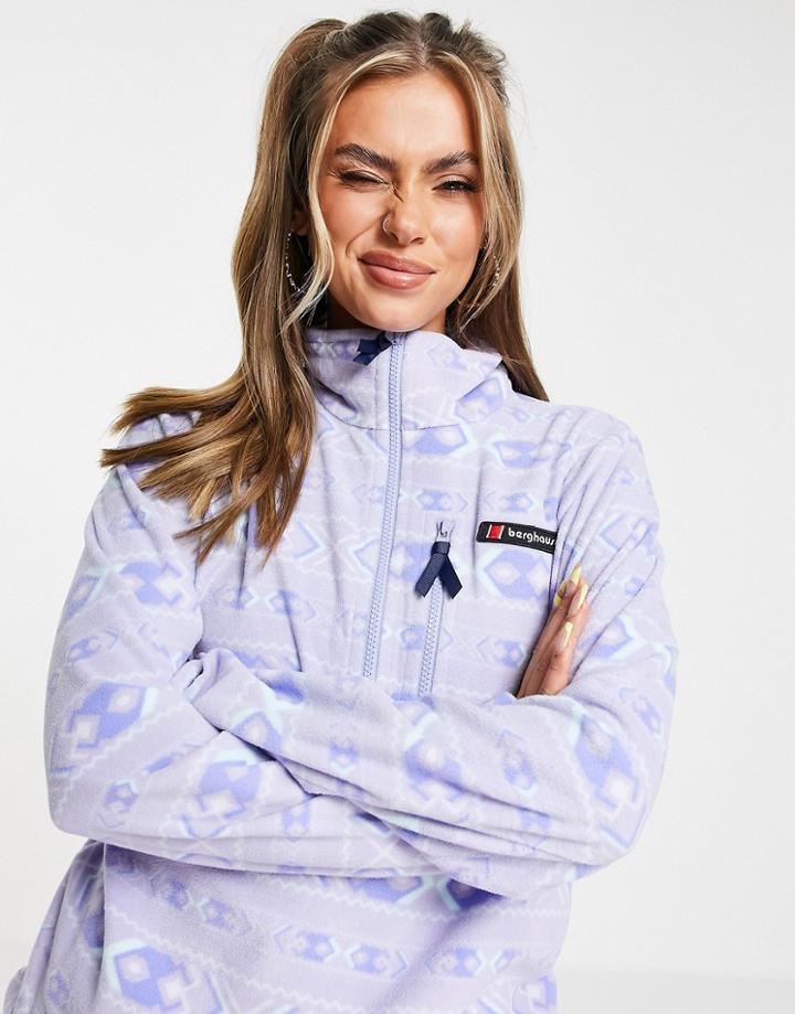 Berghaus Prism Trango 1/2 Zip Printed Aztec Fleece In Blue-blues