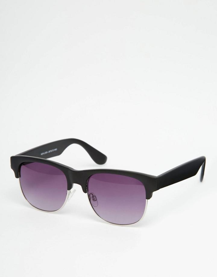 New Look Retro Sunglasses In Black - Black