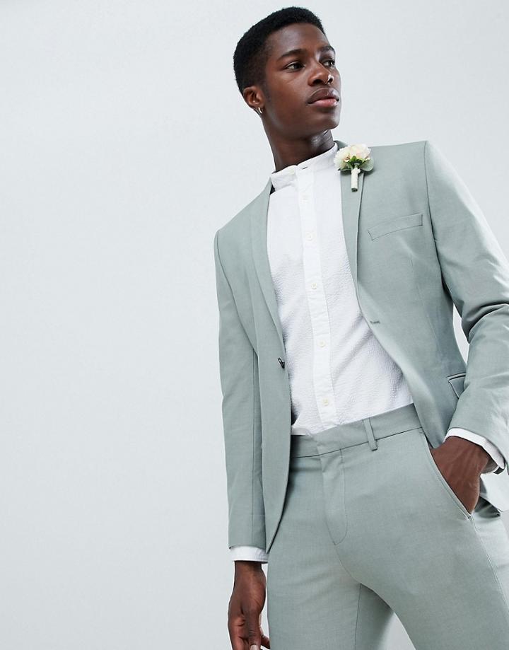 Selected Homme Skinny Fit Suit Jacket In Green - Green