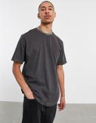 Weekday Frank Washed T-shirt In Black
