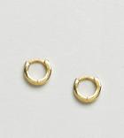 Asos Design Gold Plated Sterling Silver Hinged Hoop Earrings - Gold