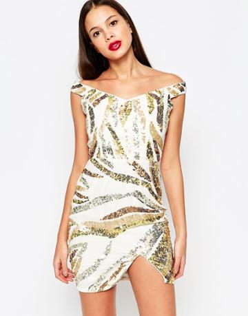 Virgos Lounge Karoline Metallic Dress - White