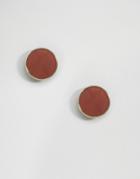Limited Edition Metallic Circle Stud Earrings - Gold