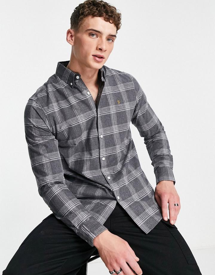 Farah Long Sleeve Shirt In Gray Heather