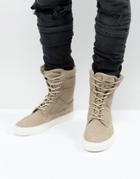 Asos Sneaker Boots In Stone With Chunky Sole - Stone