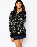 Ivana Helsinki Black And Gold Floral Sweater