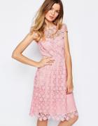 Paul And Joe Sister Floral Lace Midi Dress In Pink - Pink 41