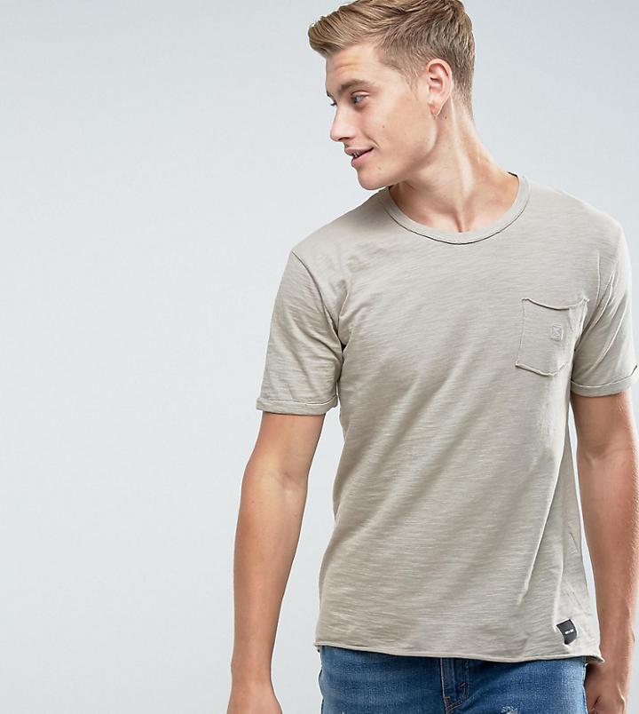 Only & Sons T-shirt With Curved Back Hem - Green