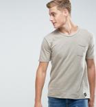 Only & Sons T-shirt With Curved Back Hem - Green