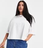 Asos Design Curve Super Oversized T-shirt With Side Split In White