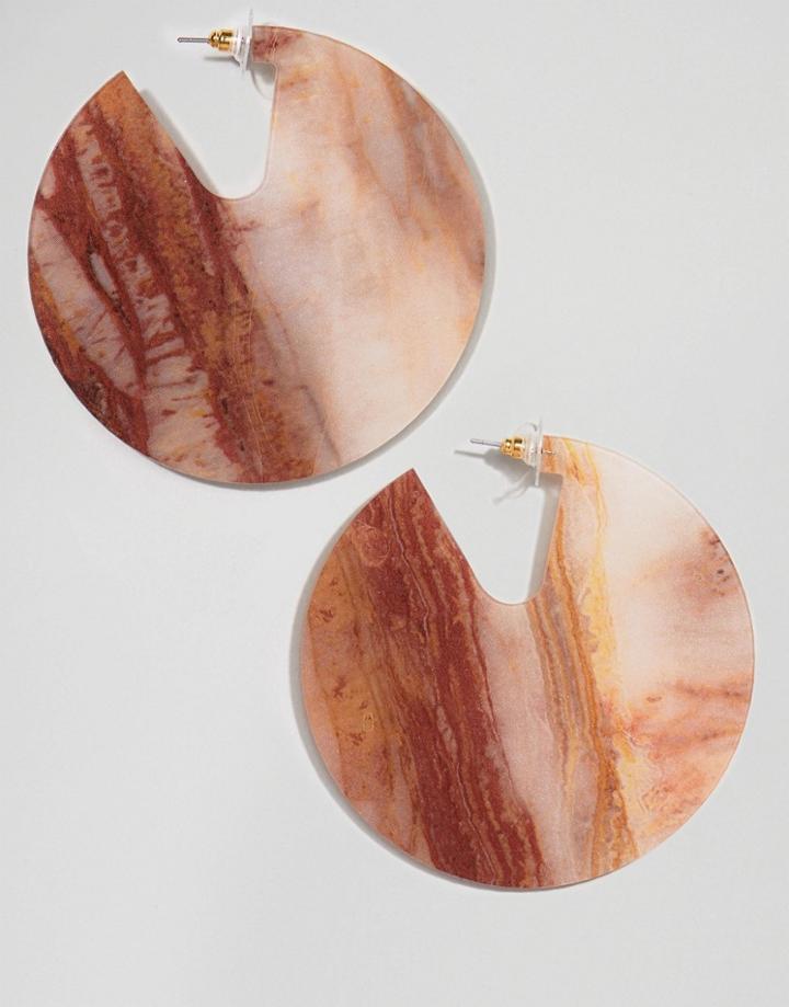 Asos Design Earrings In Solid Resin Hoop Design - Multi