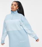 Collusion Plus Exclusive Half Zip Dress In Teal-blues