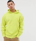 Collusion Tall Hoodie In Lime Green - Pink