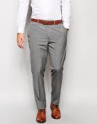 Asos Slim Smart Pants In Gray - Gray