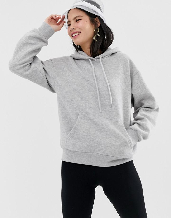 Monki Oversized Classic Hoodie In Gray - Gray