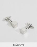 Reclaimed Vintage Chunky Square Cufflinks In Silver - Silver