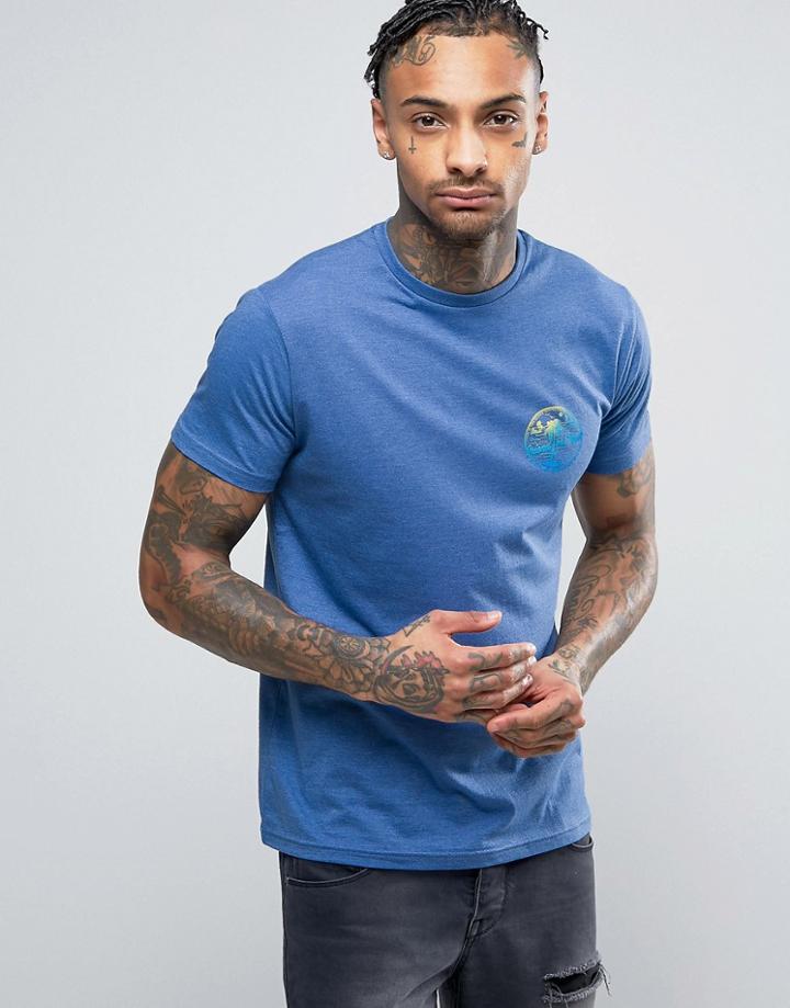 Friend Or Faux Monsoon Chest Print T-shirt - Blue