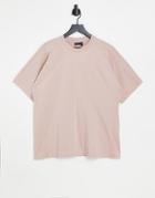 Asos Design Super Oversized T-shirt With Batwing Sleeve In Dusty Rose - Part Of A Set-pink