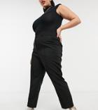 Asos Design Curve Tailored Smart Mix & Match Cigarette Pants In Black