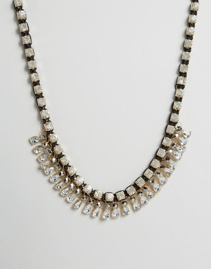 Little Mistress Statement Crystal Necklace - Gold