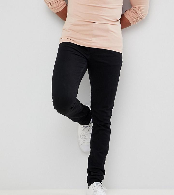 Asos Tall Skinny Jeans In 12.5oz True Black - Black