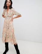 Ba & Sh Printed Tea Midi Dress - Pink