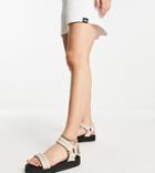 Asos Design Wide Fit Fluent Padded Sporty Sandals In Off-white