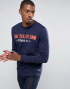 Tom Tailor Sweatshirt With Brand Graphic - Navy