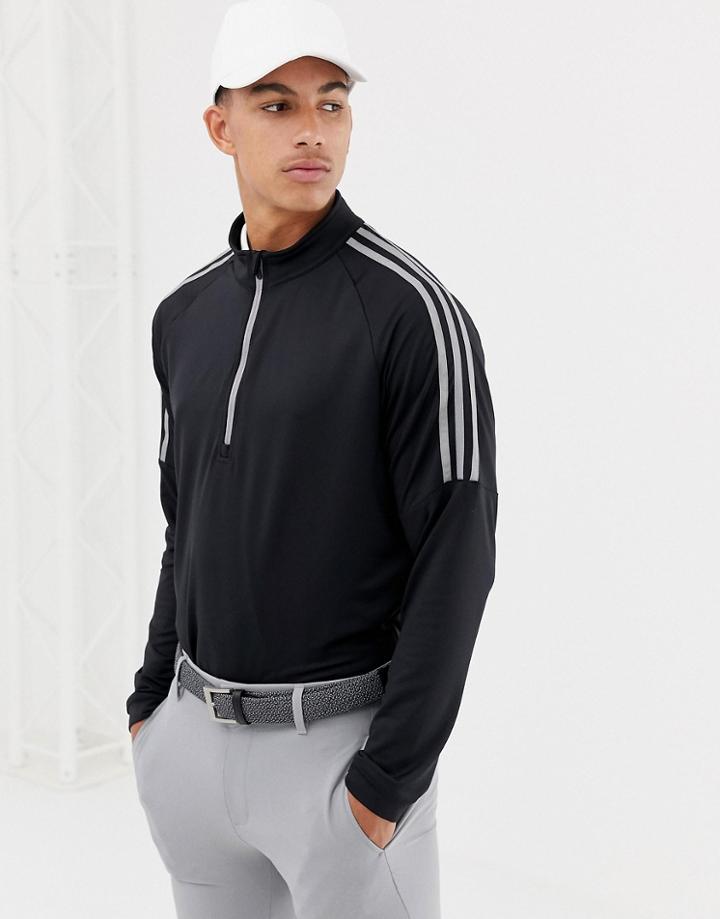 Adidas Golf Half Zip Sweat In Black - Black