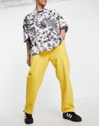 Asos Design Organic Oversized Sweatpants With Toggle Details In Yellow