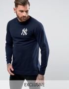 Majestic Yankees Longline Raglan Sweatshirt Exclusive To Asos - Navy