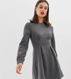 River Island Sweat Dress With Tapered Waist In Gray - Gray