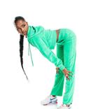 Asyou Velour Straight Leg Sweatpants In Green - Part Of A Set