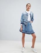 Emporio Armani Denim Flippy Mini Skirt - Blue