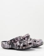 Crocs Classic Shoes In Green Black Bleach Dye